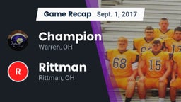 Recap: Champion  vs. Rittman  2017