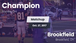 Matchup: Champion vs. Brookfield  2017
