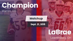 Matchup: Champion vs. LaBrae  2018