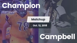 Matchup: Champion vs. Campbell 2018