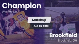 Matchup: Champion vs. Brookfield  2018