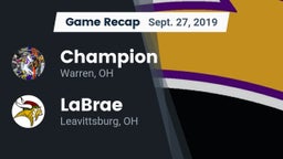 Recap: Champion  vs. LaBrae  2019