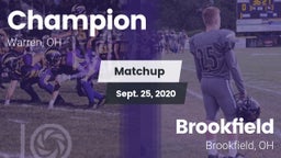 Matchup: Champion vs. Brookfield  2020