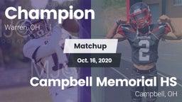 Matchup: Champion vs. Campbell Memorial HS 2020