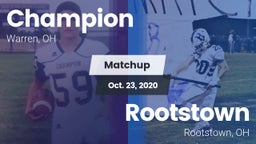 Matchup: Champion vs. Rootstown  2020