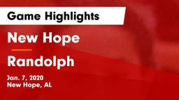 New Hope  vs Randolph  Game Highlights - Jan. 7, 2020