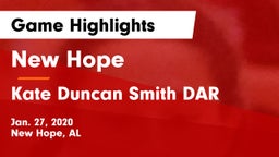 New Hope  vs Kate Duncan Smith DAR  Game Highlights - Jan. 27, 2020