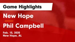 New Hope  vs Phil Campbell  Game Highlights - Feb. 15, 2020
