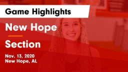 New Hope  vs Section  Game Highlights - Nov. 13, 2020