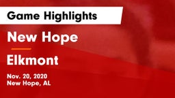 New Hope  vs Elkmont  Game Highlights - Nov. 20, 2020