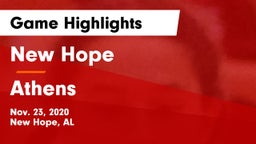 New Hope  vs Athens  Game Highlights - Nov. 23, 2020