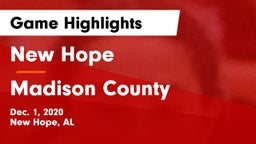 New Hope  vs Madison County  Game Highlights - Dec. 1, 2020