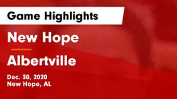 New Hope  vs Albertville  Game Highlights - Dec. 30, 2020