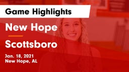 New Hope  vs Scottsboro  Game Highlights - Jan. 18, 2021