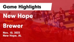 New Hope  vs Brewer  Game Highlights - Nov. 10, 2023