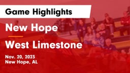 New Hope  vs West Limestone  Game Highlights - Nov. 20, 2023