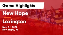 New Hope  vs Lexington  Game Highlights - Nov. 21, 2023