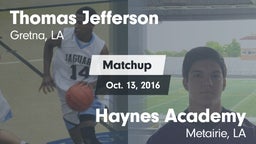 Matchup: Thomas Jefferson Aca vs. Haynes Academy  2016