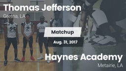 Matchup: Thomas Jefferson Aca vs. Haynes Academy  2017