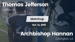 Matchup: Thomas Jefferson Aca vs. Archbishop Hannan  2018