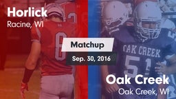 Matchup: Horlick vs. Oak Creek  2016