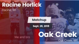 Matchup: Racine Horlick vs. Oak Creek  2018