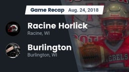 Recap: Racine Horlick vs. Burlington  2018