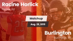 Matchup: Racine Horlick vs. Burlington  2019