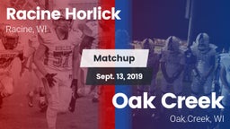 Matchup: Racine Horlick vs. Oak Creek  2019