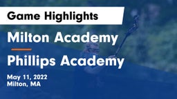 Milton Academy vs Phillips Academy Game Highlights - May 11, 2022