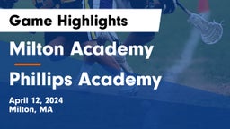 Milton Academy vs Phillips Academy Game Highlights - April 12, 2024