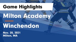 Milton Academy vs Winchendon Game Highlights - Nov. 20, 2021