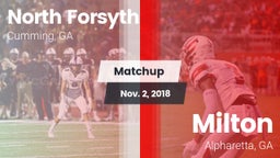 Matchup: North Forsyth vs. Milton  2018