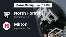 Recap: North Forsyth  vs. Milton  2018