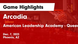 Arcadia  vs American Leadership Academy - Queen Creek Game Highlights - Dec. 7, 2023