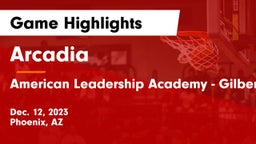 Arcadia  vs American Leadership Academy - Gilbert  Game Highlights - Dec. 12, 2023