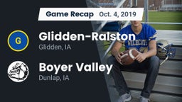 Recap: Glidden-Ralston  vs. Boyer Valley  2019