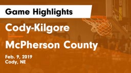Cody-Kilgore  vs McPherson County Game Highlights - Feb. 9, 2019