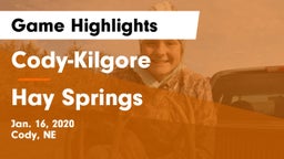 Cody-Kilgore  vs Hay Springs Game Highlights - Jan. 16, 2020