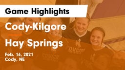 Cody-Kilgore  vs Hay Springs  Game Highlights - Feb. 16, 2021