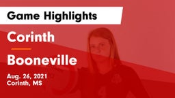 Corinth  vs Booneville  Game Highlights - Aug. 26, 2021