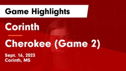 Corinth  vs Cherokee (Game 2) Game Highlights - Sept. 16, 2023