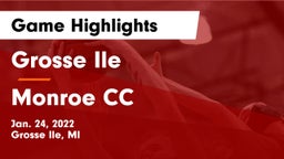 Grosse Ile  vs Monroe CC Game Highlights - Jan. 24, 2022