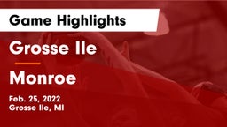 Grosse Ile  vs Monroe Game Highlights - Feb. 25, 2022