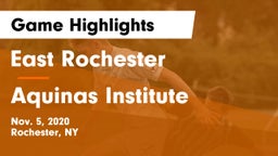 East Rochester vs Aquinas Institute  Game Highlights - Nov. 5, 2020