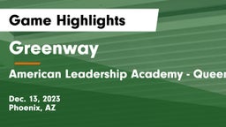 Greenway  vs American Leadership Academy - Queen Creek Game Highlights - Dec. 13, 2023