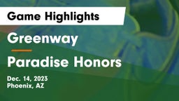 Greenway  vs Paradise Honors  Game Highlights - Dec. 14, 2023