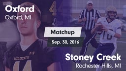 Matchup: Oxford vs. Stoney Creek  2016