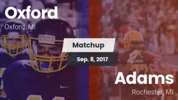 Matchup: Oxford vs. Adams  2017