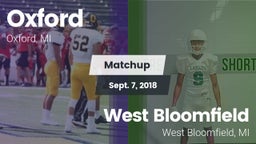 Matchup: Oxford vs. West Bloomfield  2018